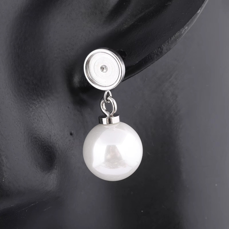 onwear Ohrstecker Rohlinge, Edelstahl, 8 mm, für Cabochon - Bild 3