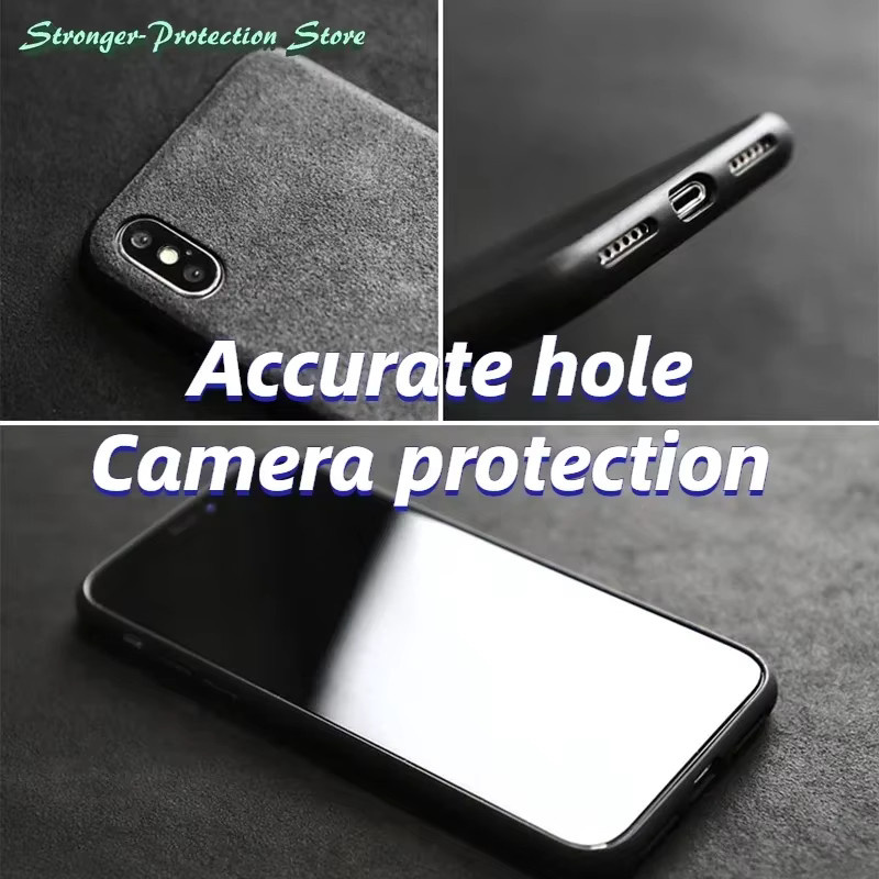 Luxuriöse Alcantara Lederhülle für Apple iPhone in Grau - Bild 2