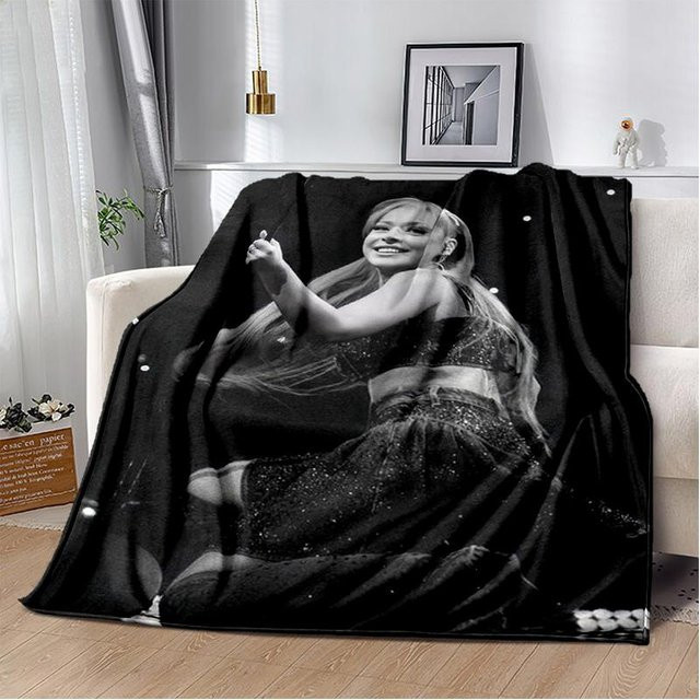Magic Zhu 3D Ayliva Pop-Sänger Flanelldecke, Schwarz, B/B: 150 x 180 cm - Bild 1