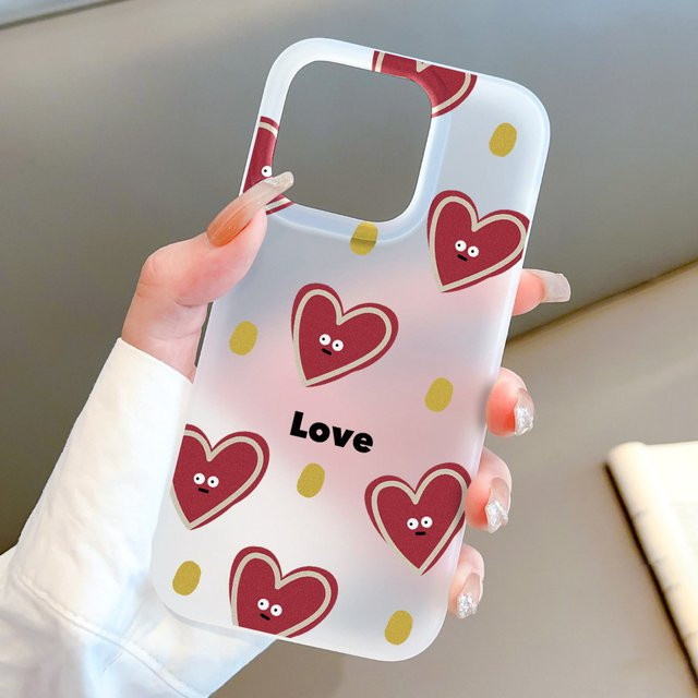 Transparente Handyhülle mit rotem Herzmuster für iPhone 11 bis iPhone 17 Pro Max - Bild 1