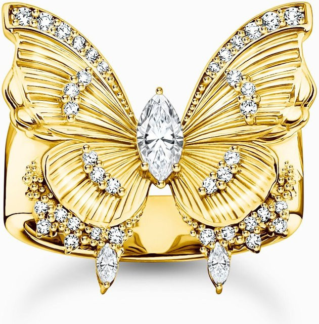 Thomas Sabo Cocktailring Butterfly, vergoldet, 925 Silber, Zirkonia, Damen - Bild 1