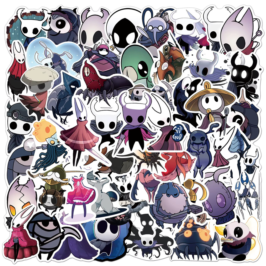 54 Stück Hollow Knight Silksong Aufkleber Set, wasserfeste DIY Sticker in Multicolour für Scrapbooking, Handy und Skateboard - Bild 2