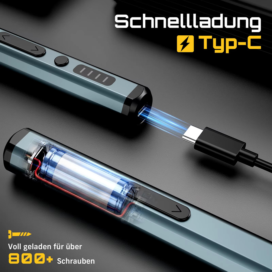 SEESII 53-in-1 Mini Elektrischer Schraubendreher-Satz mit LED-Beleuchtung und magnetischen Bits für Elektronik, Handy und Laptop - Bild 4