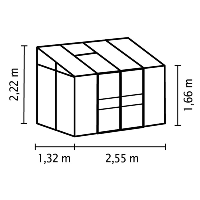 Vitavia Anlehn-Gewächshaus Ida 3300 aus eloxiertem Aluminium mit 4 mm HKP, 3,3 m² - Bild 2