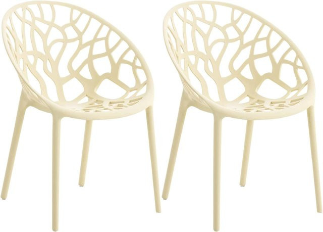 CLP Gartenstühle 2er Set Hope stapelbare Outdoor-Gartensessel aus Polypropylen mit Lehnen und UV-Beständigkeit - Bild 1
