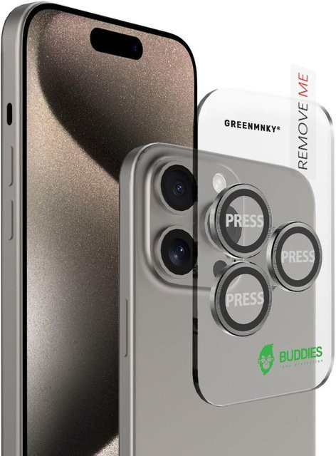 BUDDIES Schutzhülle für iPhone 15 Pro und iPhone 15 Pro Max in Titanium Silver Transparent - Bild 1