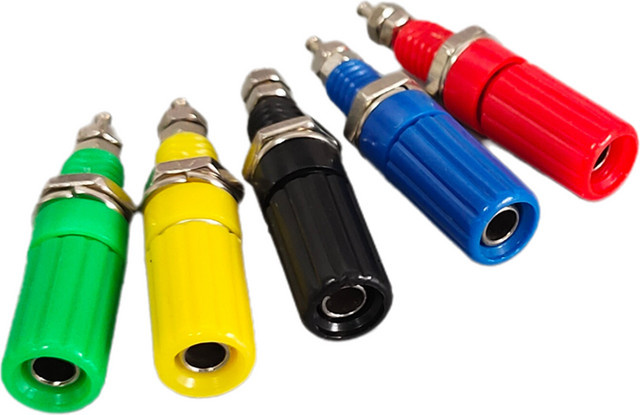 Bananenstecker Set mit 4mm Buchsen und M3 x 45mm Binding Posts in Grün und Multicolour für DIY Elektroprojekte - Bild 1