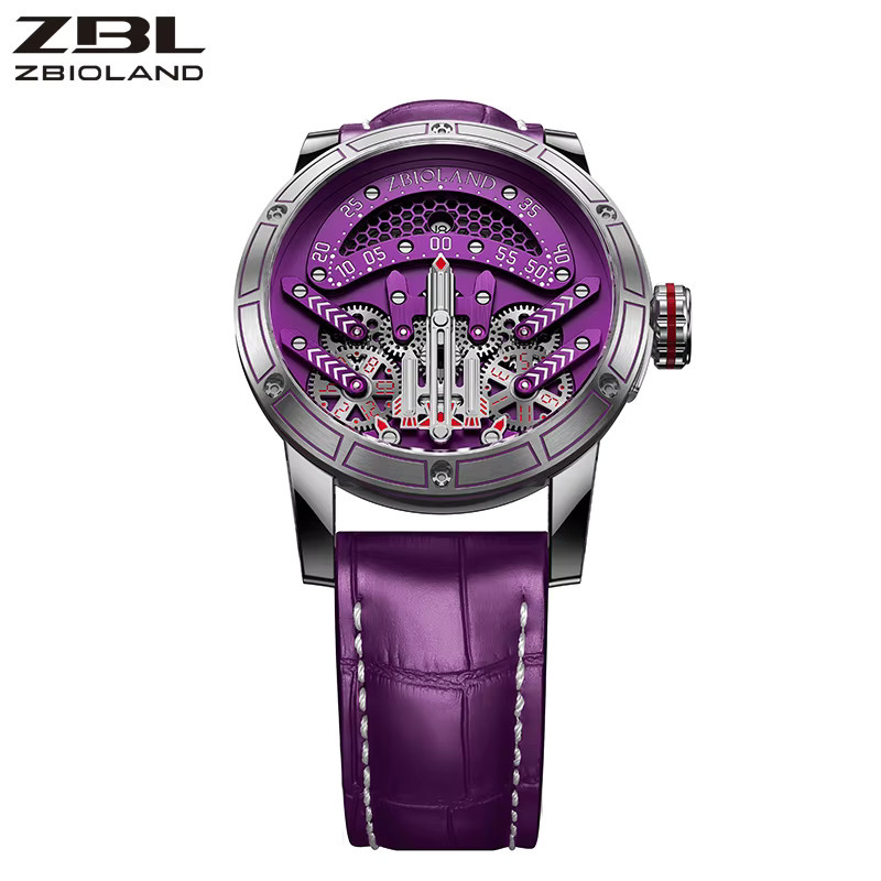 ZBIOLAND Armbanduhr Automatik, Edelstahl, Leder, Silber, Unisex - Bild 2