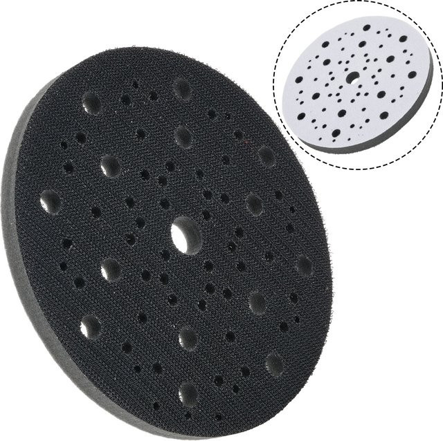 DAZZLEEX Polierschwamm Set mit 70 Löchern, 6 Zoll (150 mm) Schnittstellenpads und weiche Schwammpads zum Polieren und Schleifen, Schwarz - Bild 1