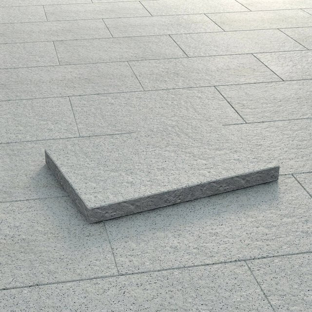 Terrassenplatte Mailand Beton Weiß-Schwarz Wassergestrahlt B: 60 cm, T: 40 cm, H: 5 cm - Bild 1