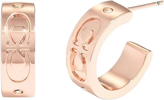 Coach Ohrringe, Doppel-C Muster, Roségold, Damen, Vintage - Bild 1