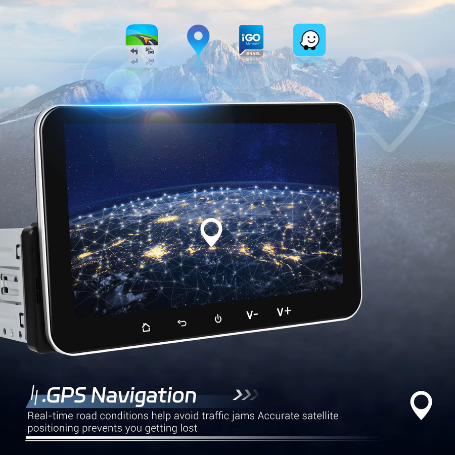 Camecho 7 Zoll 1 Din Autoradio mit Android Auto und Apple CarPlay, 2+32GB Multimedia Player in Schwarz mit Bluetooth, GPS, WIFI und MirrorLink - Bild 6