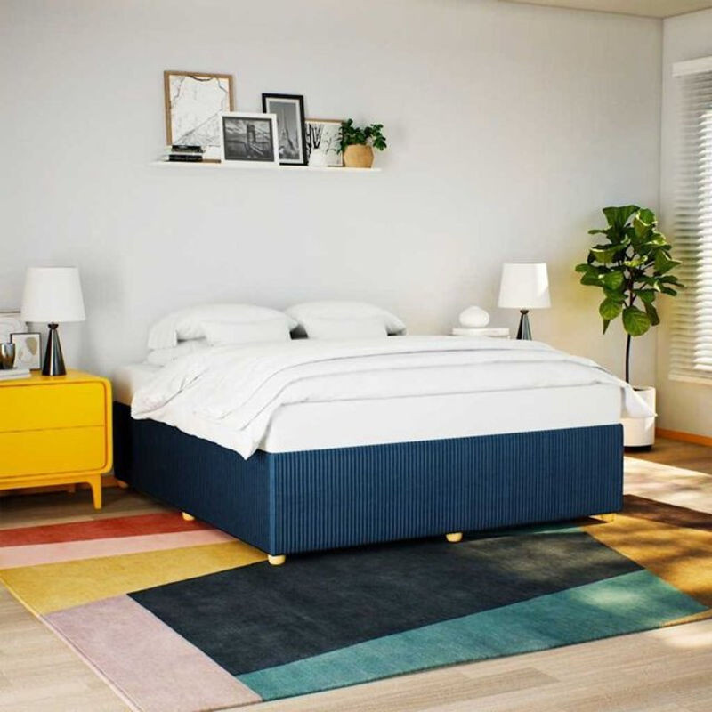 Vidaxl Polsterbett aus Stoff und Kiefer in Blau, B/T/H: 180 x 200 cm - Bild 1