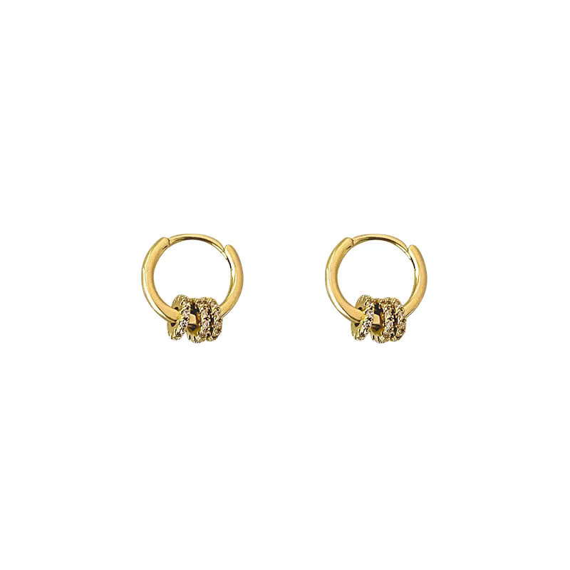 UOSU Ohrringe, Gold, Unisex, Zirkonia - Bild 3