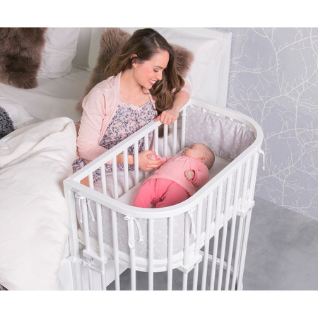 Babybay Beistellbett Boxspring Comfort Plus aus Buchenholz in Weiß, B/T/H: 89 x 51 x 96,5 cm