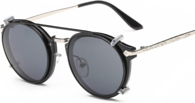 Dote Sonnenbrille Steampunk, Vollrand, Metall, rectangular, grau, Damen - Bild 1