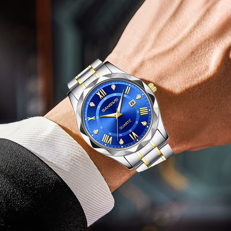 LIGE Armbanduhr Quarz, Edelstahl, Blau, Herren - Bild 4