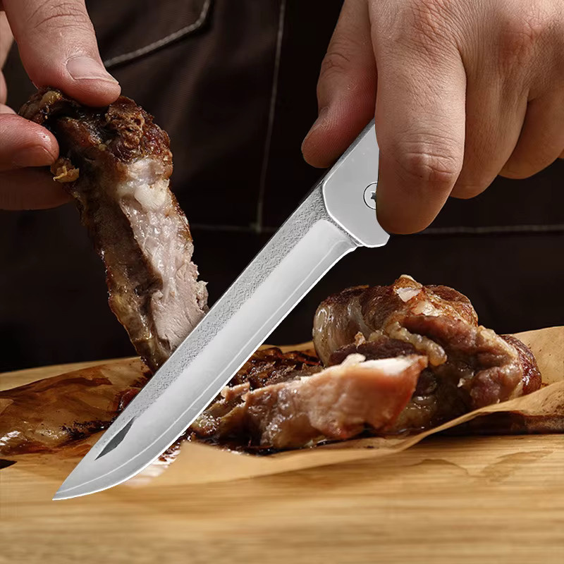 GuanQi Klappbares Allzweckmesser mit scharfer Klinge und Edelstahlgriff in Silber - Bild 2
