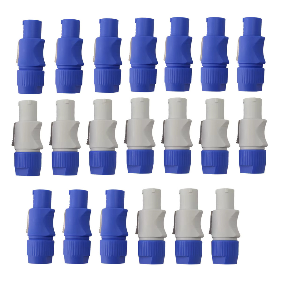 ABQR 20 Stück Speakon-Stecker NAC3FCA NAC3FCB, 3-polige Powercon-Stecker, 20 A, 250 V, AC-Netzstecker, Farben: Blau, Grau und Weiß - Bild 3