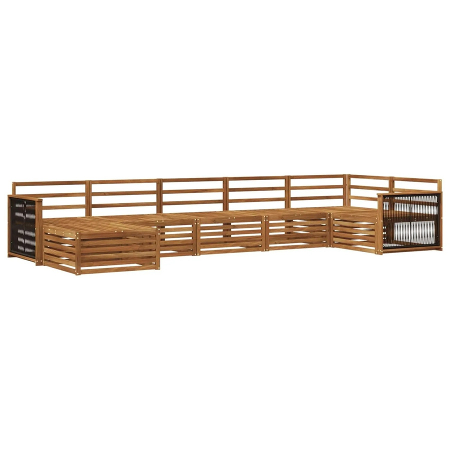 vidaXL Outdoor-Sofagarnitur aus Akazie in Natur mit 7 Teilen und Latten-Design - Bild 2