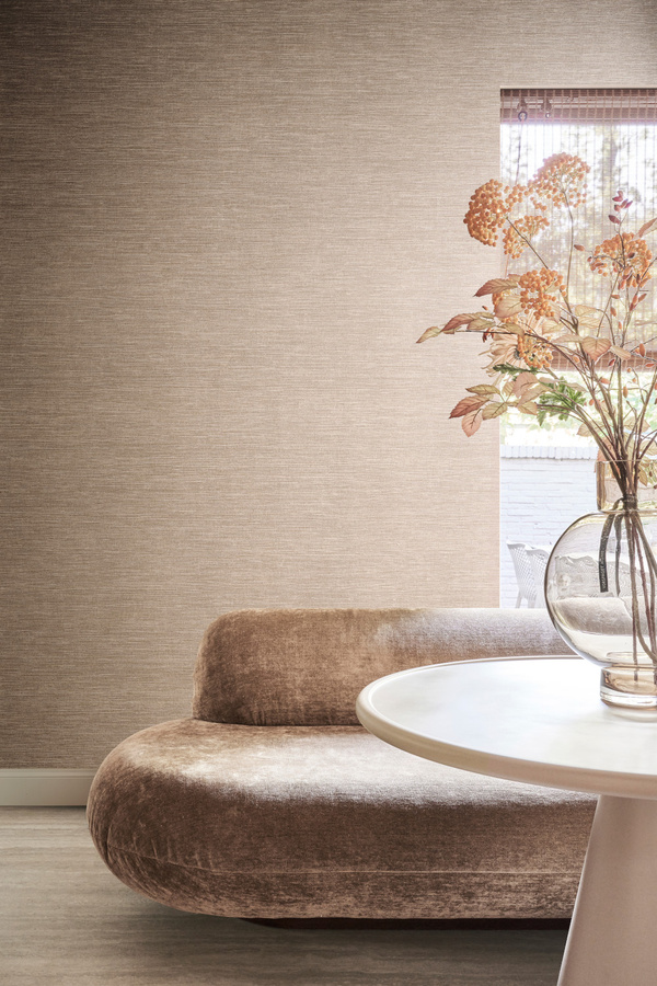 Omexco Tapete Sikri CS45 in Beige mit textilem Design - Bild 1