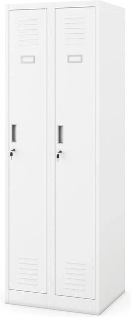 Jan Nowak Spind Umkleideschrank KACPER II aus Stahl in Weiß, H: 180 cm, B: 60 cm, T: 50 cm - Bild 1