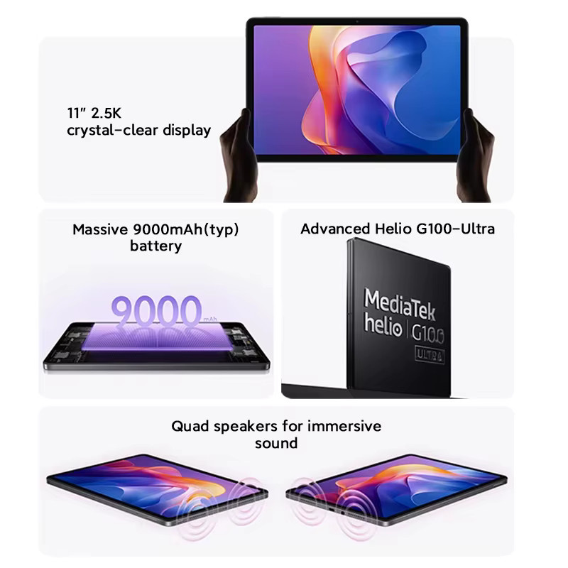 Xiaomi Redmi Pad 2 Tablet mit 11 Zoll Display, 128 GB Speicher, 9000 mAh Akku, Grau, WLAN - Bild 3