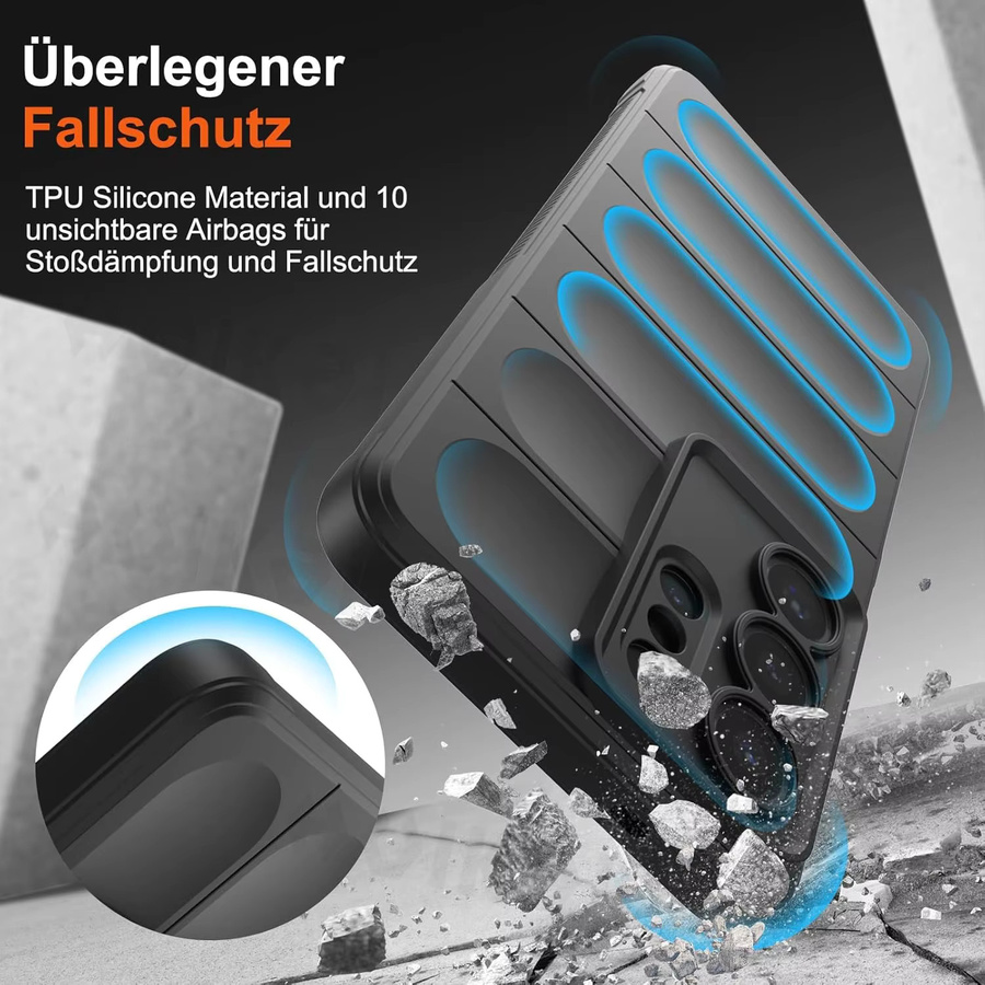 Ultradünne Flüssigsilikon-Handyhülle mit Mikrofaser-Innenfutter für Samsung Galaxy S26 Ultra S25 FE S25 Edge S24 Ultra S23 A17 A56 A36 A16 in Schwarz - Bild 3