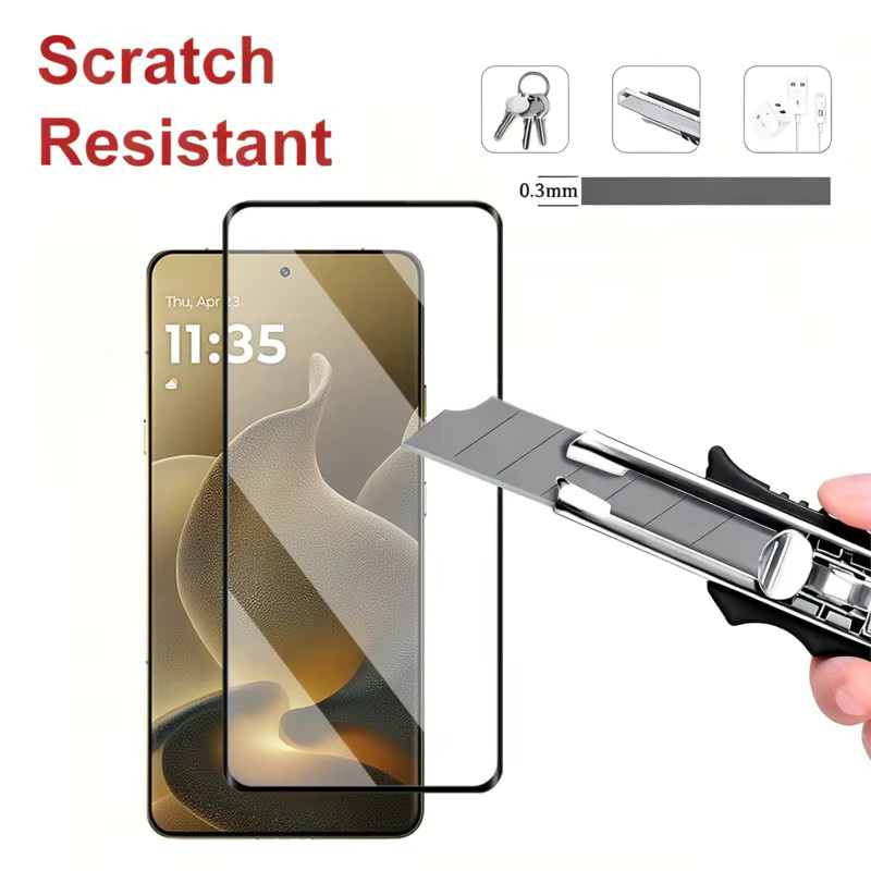 Motorola Signature Displayschutzfolie aus gehärtetem 9H-Glas und Kameraobjektivfolie, transparent - Bild 2