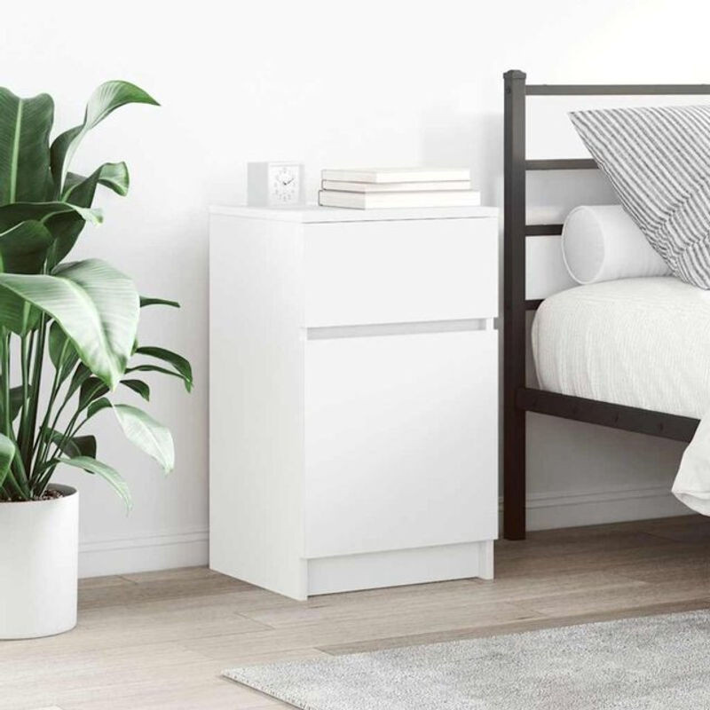 Set aus 2 Nachttischen von vidaxl in Weiß aus Holzwerkstoff im minimalistischen Design, B/T/H: 39 x 35 x 65 cm - Bild 1