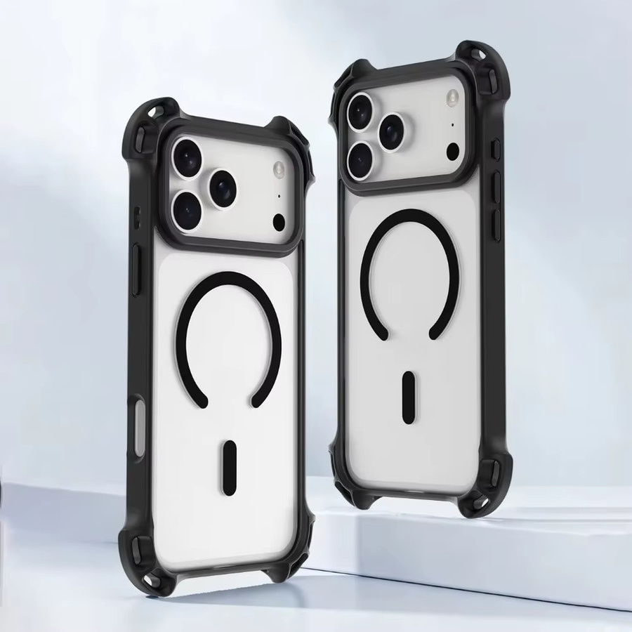 Bounce Series magnetische transparente stoßfeste Handyhülle für iPhone 17 Pro Max, 16, 15, 14 Plus, 13 aus PC und TPU mit Anti-Drop-Schutz - Bild 3
