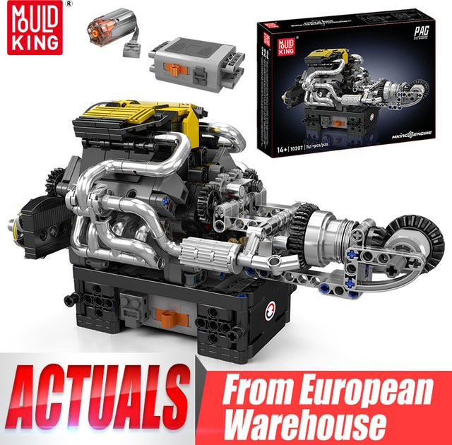 Mould King 10207 PAG Supersportwagen-Motor, Baustein-Set, ab 14 Jahren - Bild 1