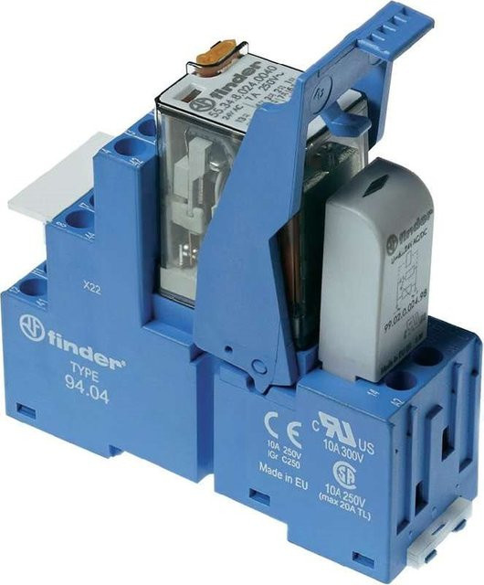 Finder Koppelrelais schwarz für DIN-Schiene mit 4 Wechsler 58.34.8.024.5062 - Bild 1