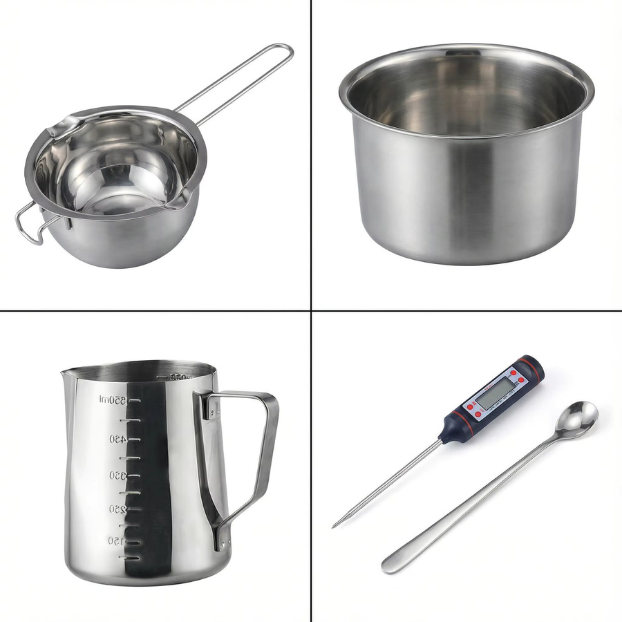 loftylife DIY Aromatherapie-Kerzenherstellungs-Set und Seifenherstellungs-Designwerkzeuge in Silber - Bild 3