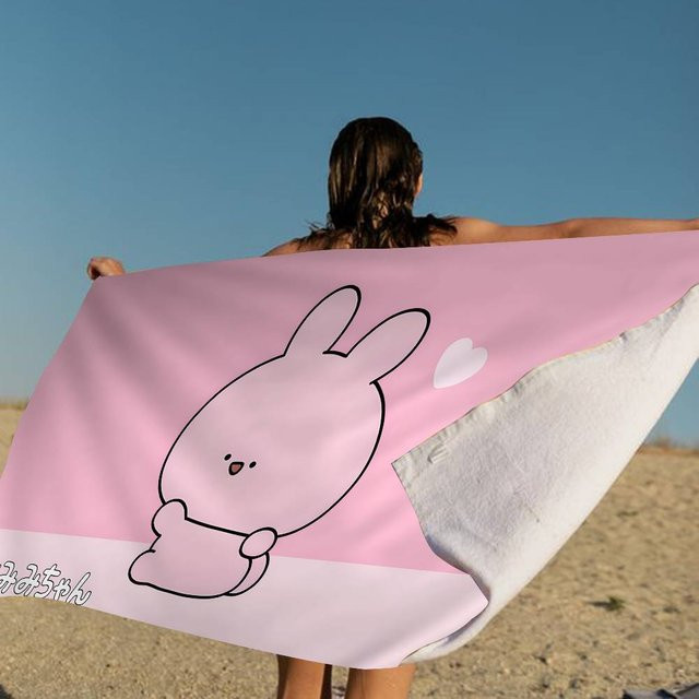 A-Asamimichaan Strandtuch für Mädchen, buntes Mikrofaser-Badetuch, sandfrei und schnelltrocknend, Farbe: Pink/Mehrfarbig, B/T/H: 30 x 30 x 0,1 cm - Bild 1