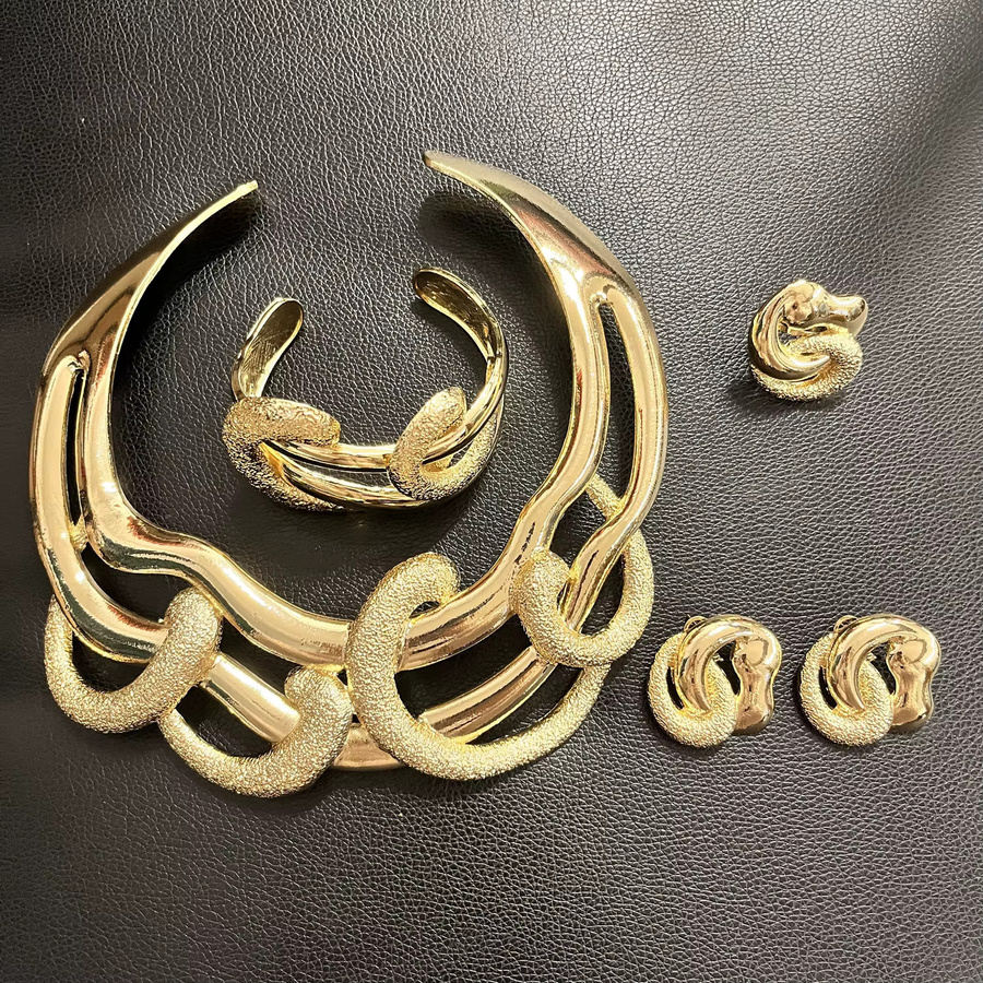 SYHOL Schmuckset, vergoldet, Gold, Unisex - Bild 2