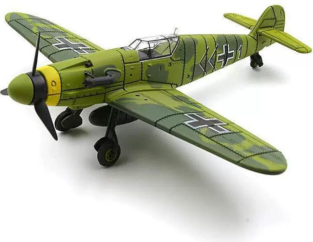 Fashnics 4D Modellflugzeug Militärmodell Jäger Zusammenbau Blöcke grün - Bild 1