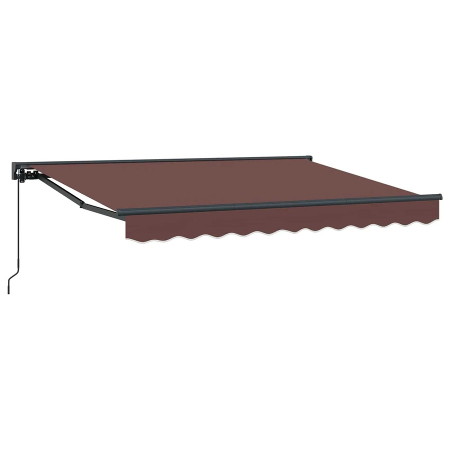 vidaXL Manuelle Markise mit Kurbel in Braun und Anthrazit, B: 350 cm, T: 200 cm - Bild 2