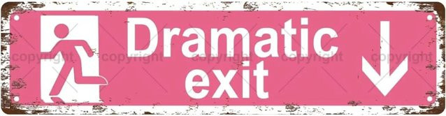 Vintage Metall-Blech-Straßenschild Dramatic Exit Down von CIFBUY als Wanddekoration, Breite: 40 cm, Höhe: 10 cm, Tiefe: 1 cm - Bild 1