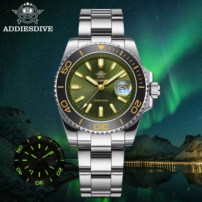 ADDIESDIVE Armbanduhr Edelstahl, Quarz, Schwarz, Herren - Bild 2