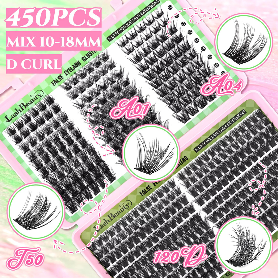 Eimny Wimpernverlängerungsset, 450-teilig, Multi-Style - Bild 3