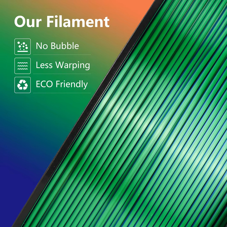 KINGROON Seiden-PLA-Filament 1,75 mm, dreifarbiges Multicolor-Filament für FDM-3D-Drucker, 1 kg Spule - Bild 3
