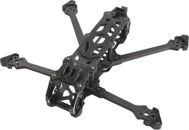 FlyFishRC Atlas 4 LR 4-Zoll-FPV-Rahmensatz aus schwarzer T700 Kohlefaser kompatibel mit DJI O3/O4 PRO, Vista, WS und Analog VTX für FPV Racing - Bild 1