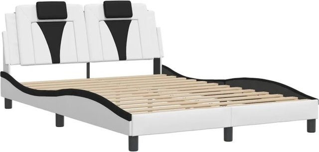vidaXL Bettgestell mit LED und USB-Anschluss in Weiß und Schwarz, B/T/H: 140 x 200 x 145 cm (Höhe: 145 cm, Länge: 218 cm) - Bild 1