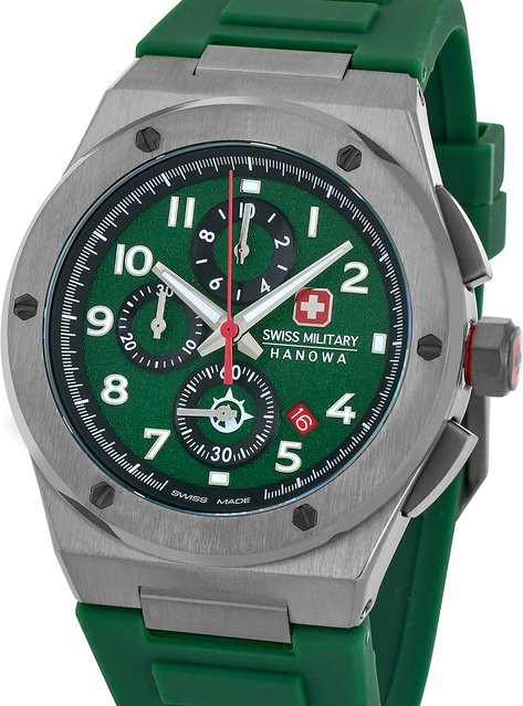 Swiss Military Hanowa Sonoran Chronograph, Quarz, Edelstahl, Grün, 43 mm, Herren - Bild 1