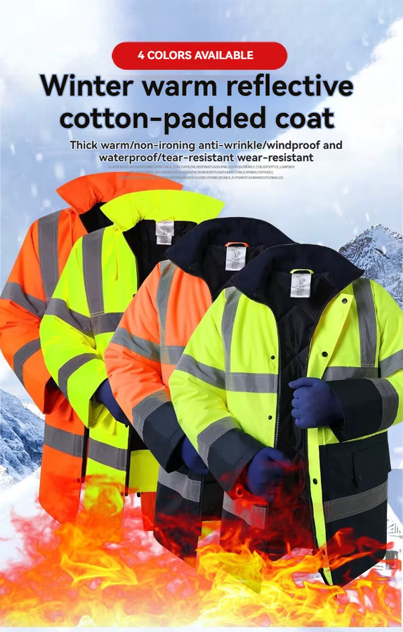 SPARDWEAR Winter-Warnschutzjacke für Herren in Orange, wasserdichte reflektierende Arbeitsjacke als Parka - Bild 4