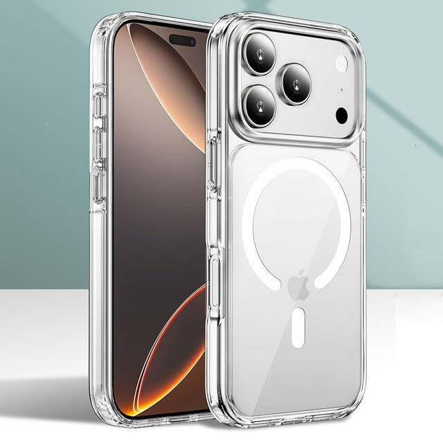 Stoßfeste MagSafe Magnetische Schutzhülle für iPhone 11 bis iPhone 17 Pro Max, Transparent, Unterstützt kabelloses Laden - Bild 1