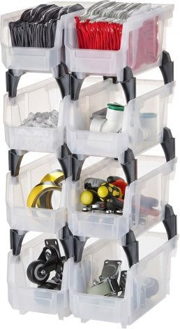 VEVOR Sichtlagerboxen 8er-Pack transparent B/T/H: 27,6 x 14,0 x 13,0 cm - Bild 1