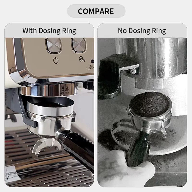 Magnetischer Kaffee-Dosierring aus Edelstahl in Silber für Delonghi und Breville E61 Siebträger, Espresso-Dosiertrichter für 51 mm, 53 mm und 58 mm - Bild 4