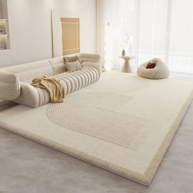VIKAMA Moderner Teppich in Beige, weich, rutschfest und schmutzabweisend für Wohnzimmer und Schlafzimmer - Bild 1